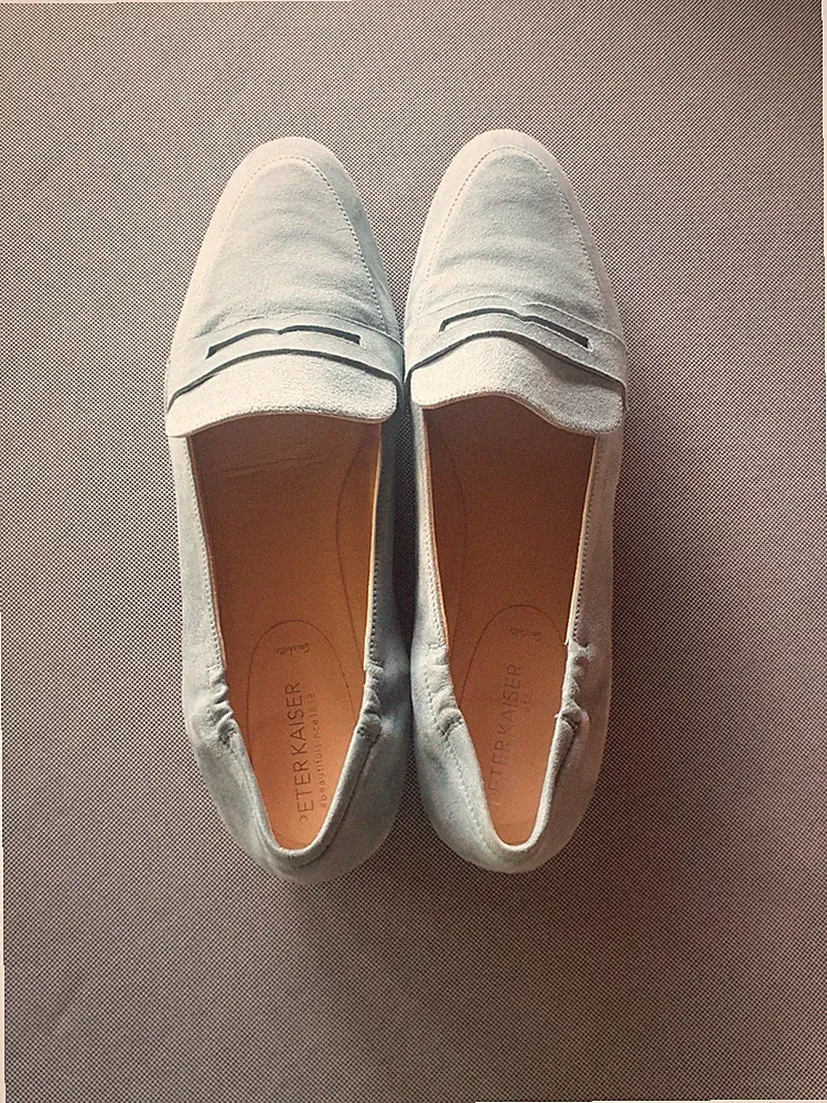 Damenschuhe Loafer Größe 42 Peter Kaiser Hellblau Veloursleder Neuwertig