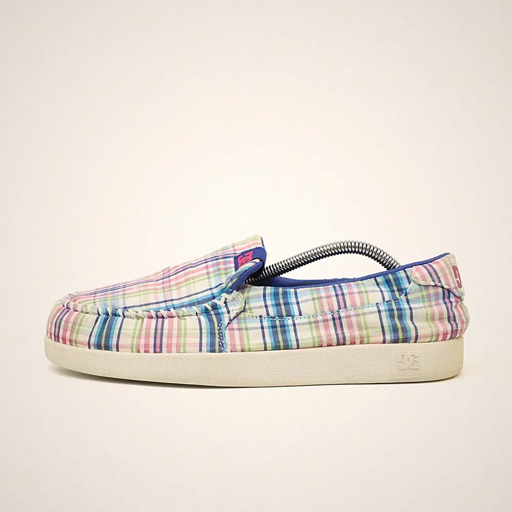 DC Damen Plaid Loafer Freizeitschuh Mehrfarbig Textil Skate Slipper EU 42