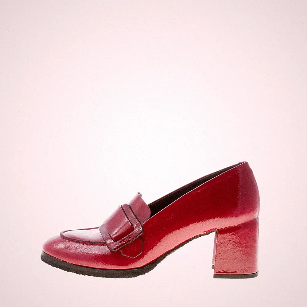 DEL CARLO Damenschuhe Halbschuh Holly in Tresterlack Schnalle Absatz 5,5 cm