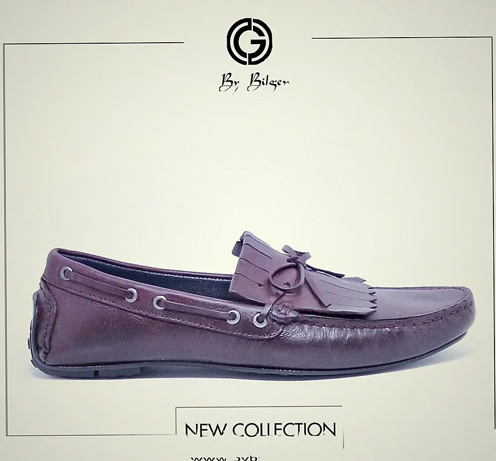 Designer Echtleder Herrenloafer/Herrenslipper Bordeaux in Größen 41 und 42