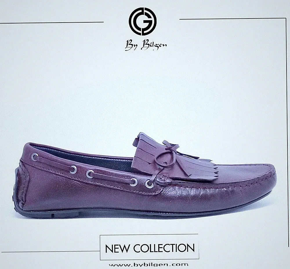 Designer Echtleder Herrenloafer/Herrenslipper Bordeaux in Größen 41 und 42.