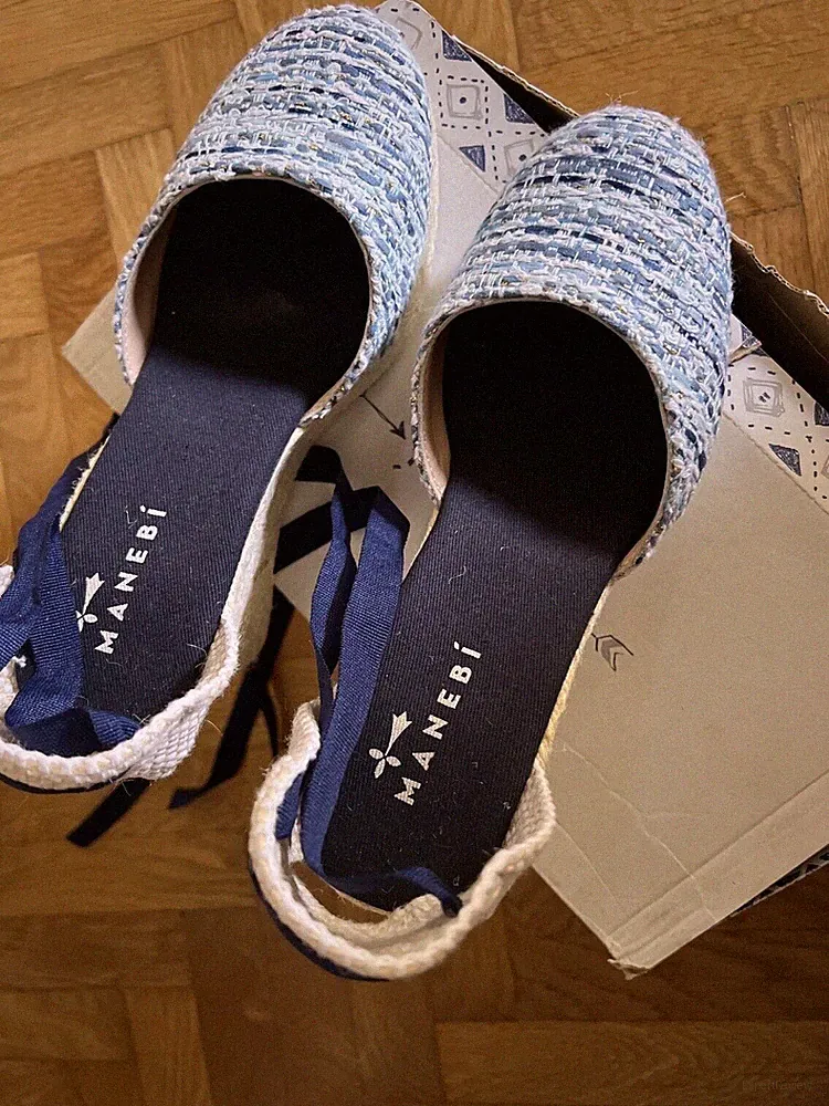 Designer Manebi Fransen Jeans Espadrilles Coco Größe 39 Netaporter