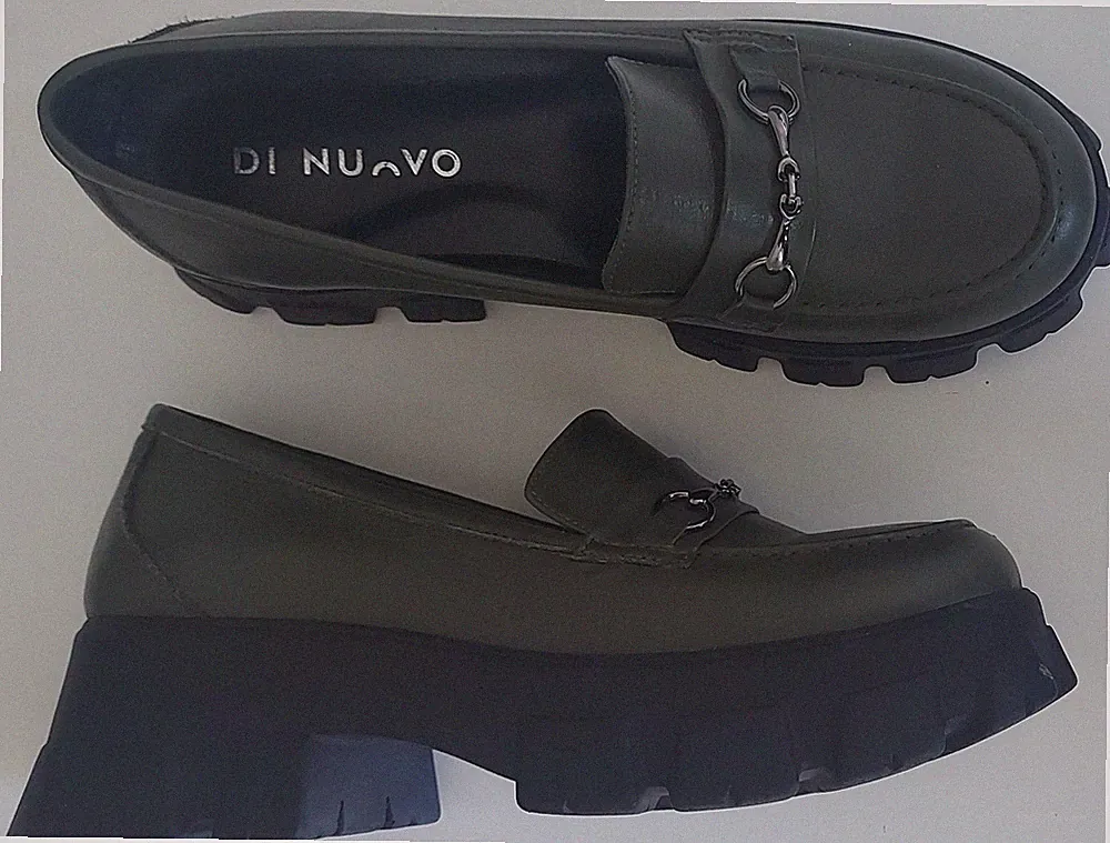 Di Nuovo Loafer Plateau Slipper Gr. 41 Grün