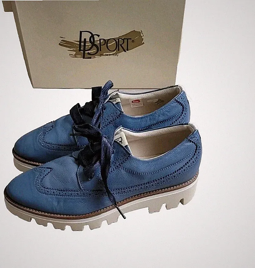 DL Sport 4697 Vitelo AVIO Damen Echtleder Schuhe Blau EU37/UK4 UVP 165£