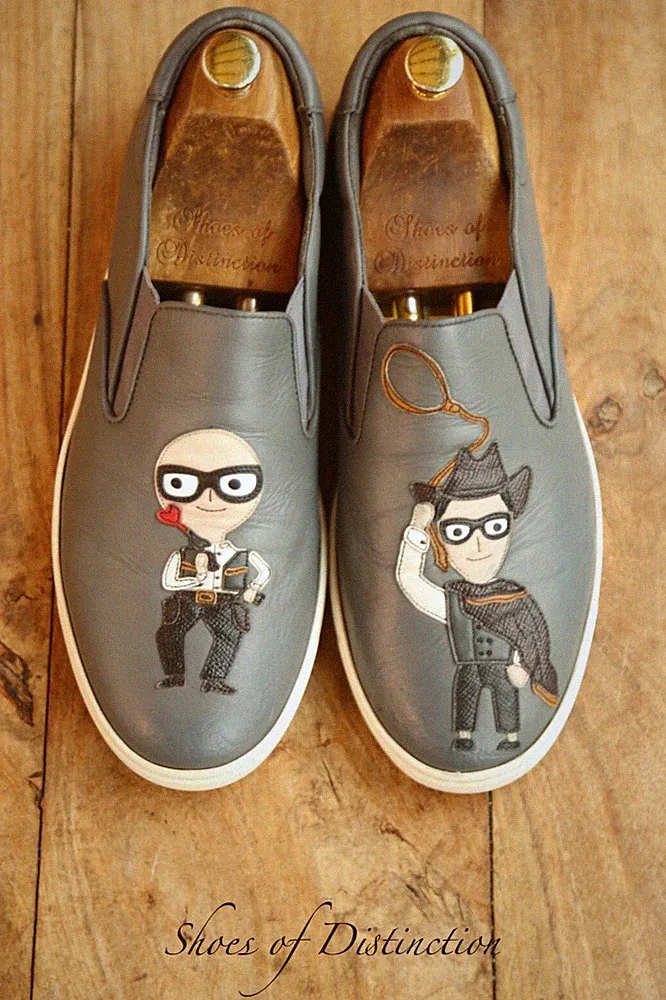 Dolce & Gabbana D&G Grau Leder Sneaker Halbschuhe Schuhe Herren UK 8,5 US 9,5 Selten