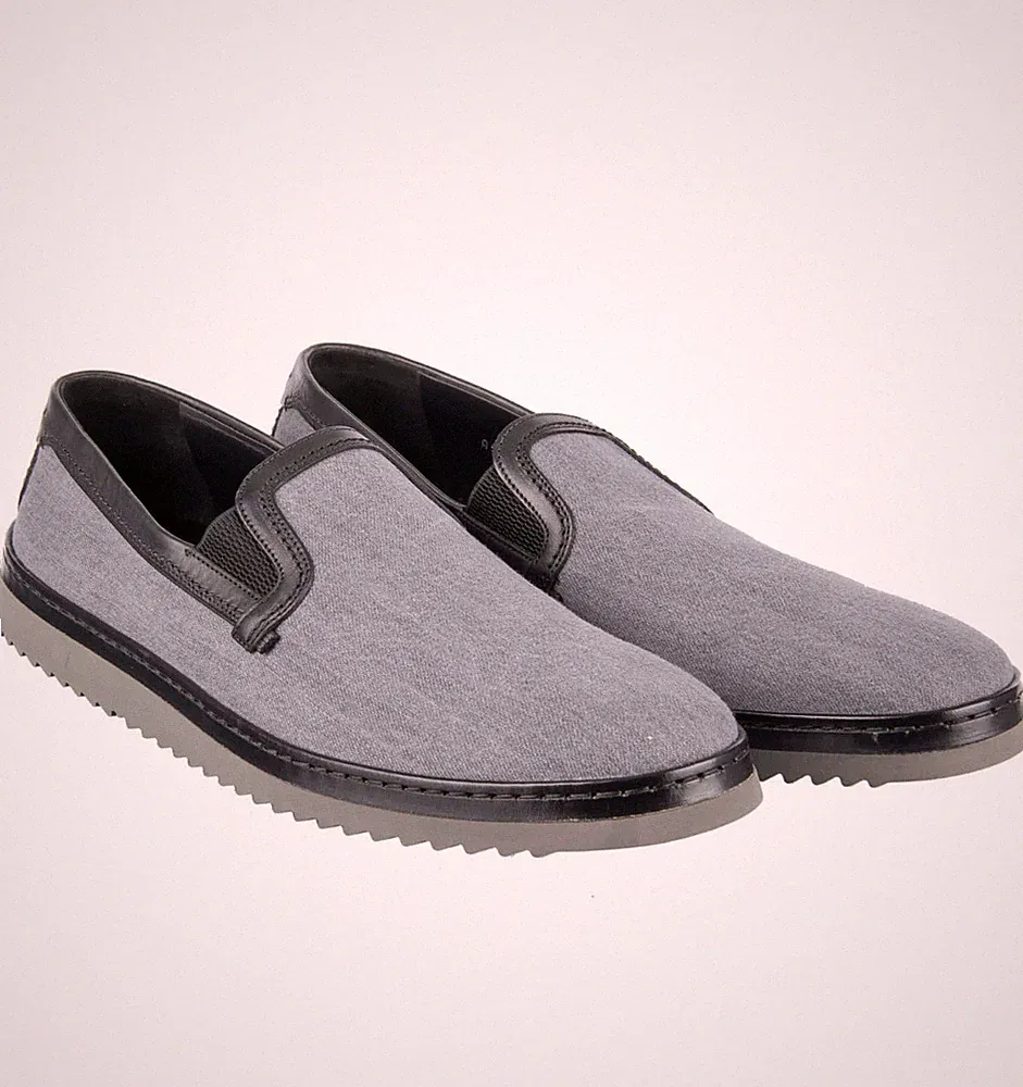 DOLCE & GABBANA Denim Leder Loafer Schuhe MONDELLO Blau Schwarz 39 US 6 UK 5