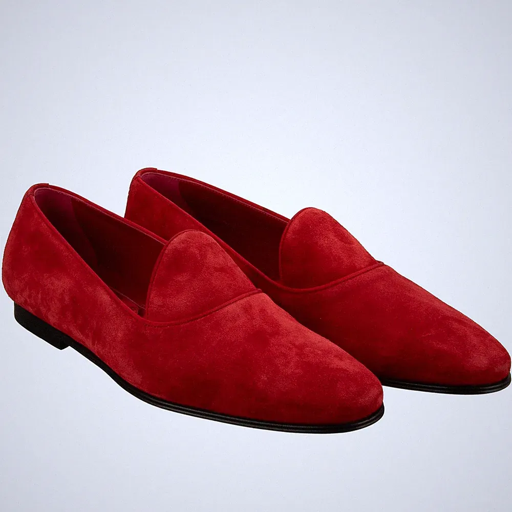 DOLCE & GABBANA DG Logo Leder Loafer Mokassins Schuhe VASARI Rot 44 UK 10