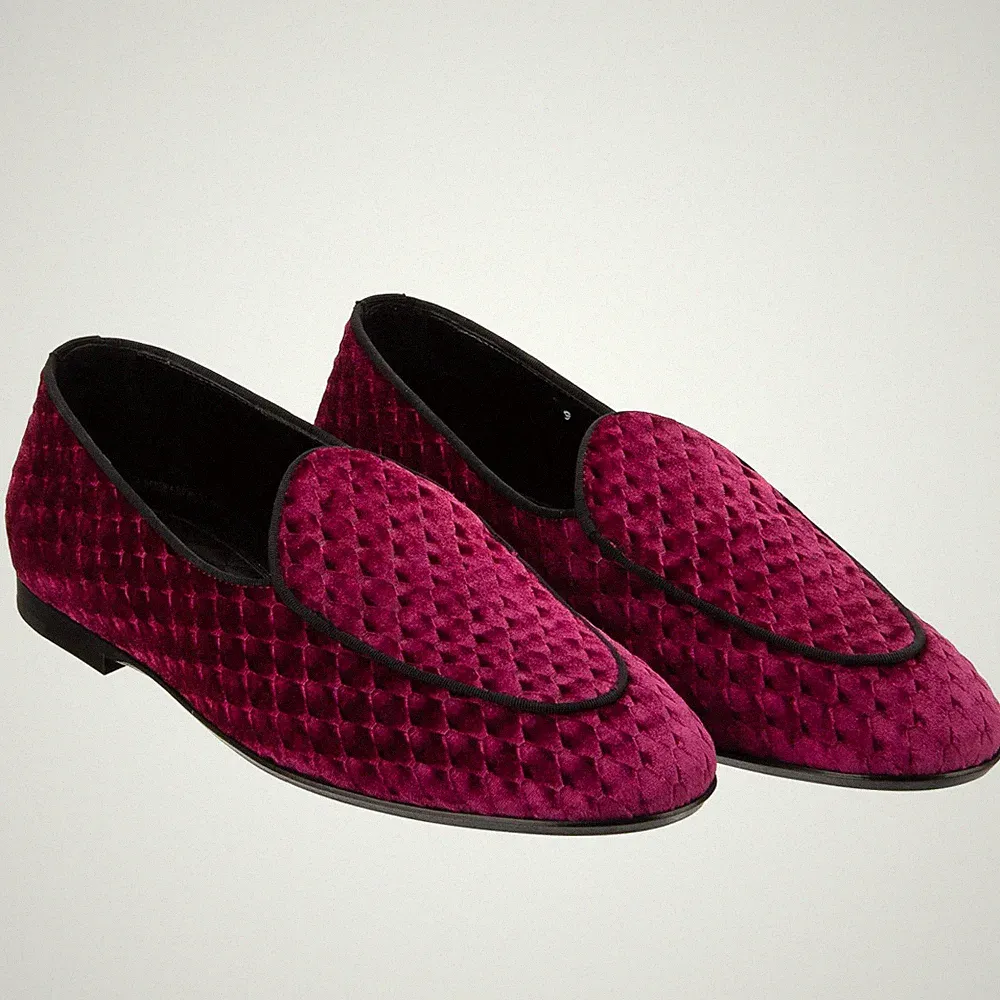 DOLCE & GABBANA DG Logo Samt Loafer Mokassins Schuhe CARAVAGGIO Pink 43 UK 9