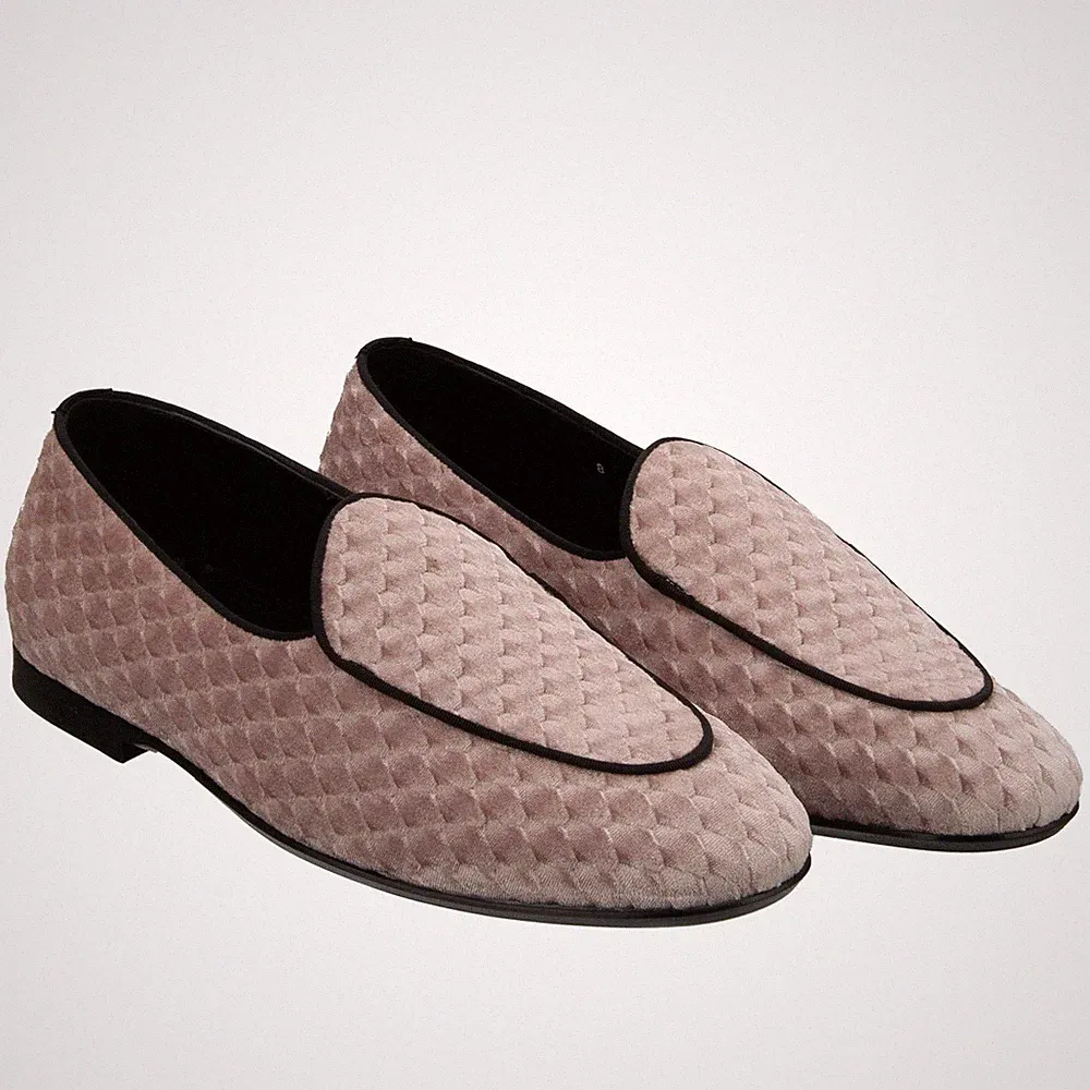 DOLCE & GABBANA DG Logo Samt Loafer Mokassins Schuhe CARAVAGGIO Rose 42 UK 8