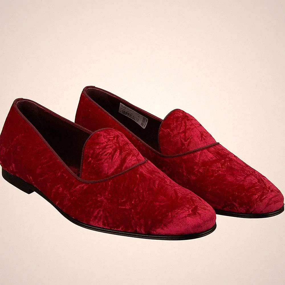 DOLCE & GABBANA DG Logo Samt Loafer Mokassins Schuhe VASARI Pink 44 UK 10 US 11