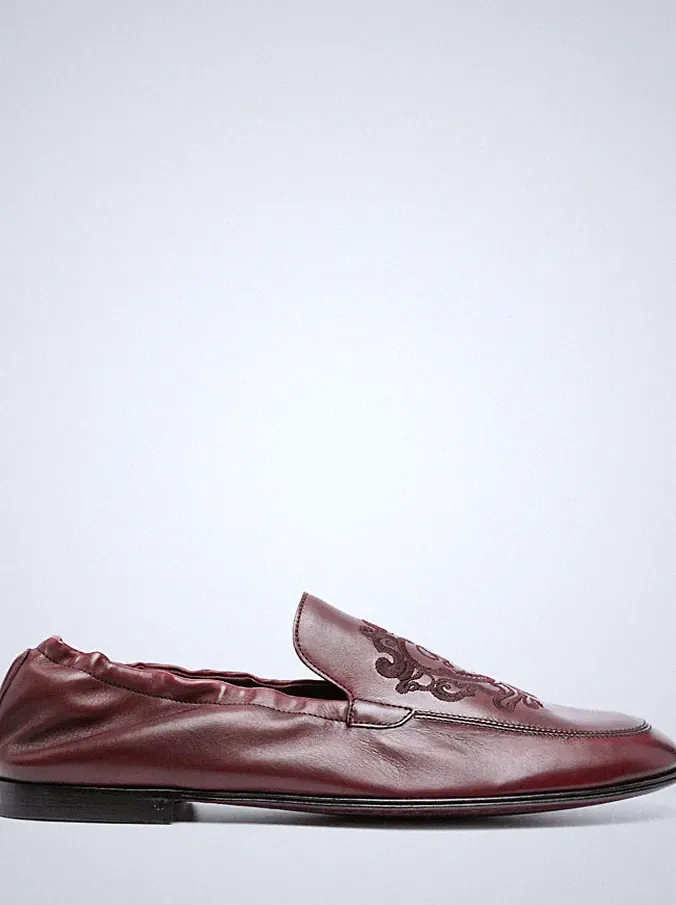 Dolce & Gabbana Herren Flats Burgundy Größe EU 40 UVP 800£