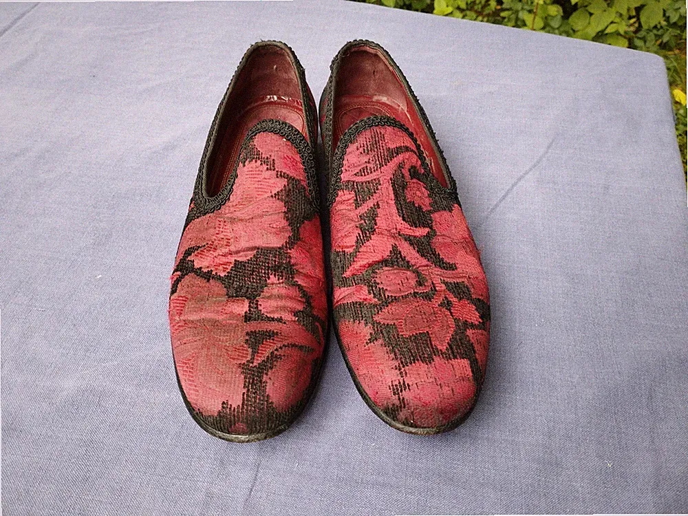 DOLCE & GABBANA Jacquard Loafer Schuhe MILANO Schwarz Rot 13095