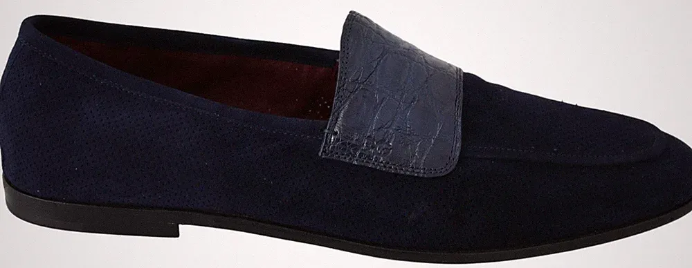 DOLCE & GABBANA Schuhe blau Wildleder Kaiman Halbschuhe Hausschuhe EU39,5/US6...