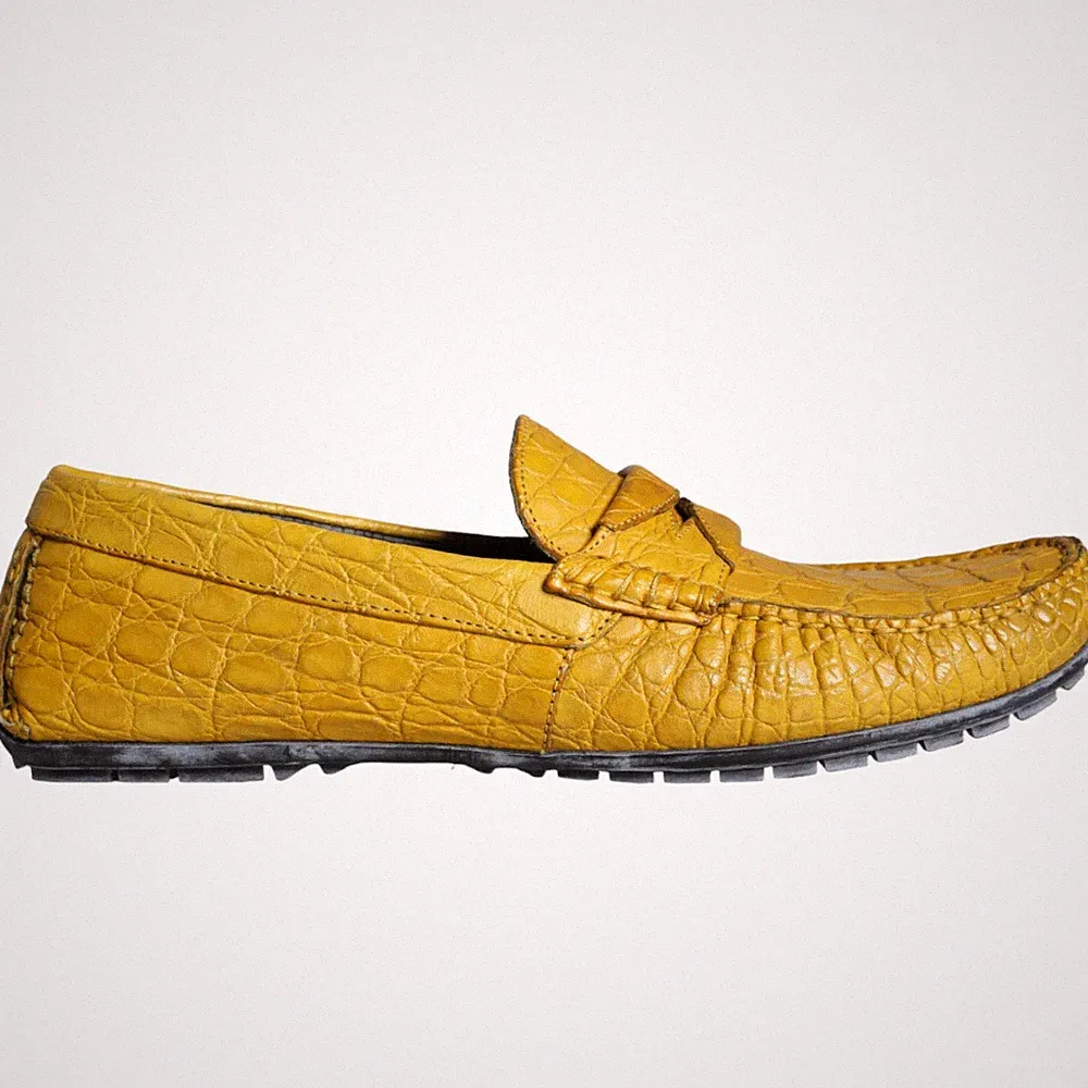 DOLCE & GABBANA Schuhe Gelb Leder Slipper Mokassin Halbschuhe EU40 / US7 2490usd