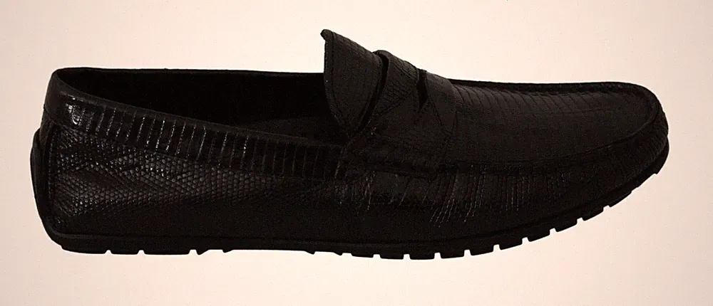 DOLCE & GABBANA Schuhe Halbschuhe schwarz Eidechse Leder flach Gr. EU39 / US6...