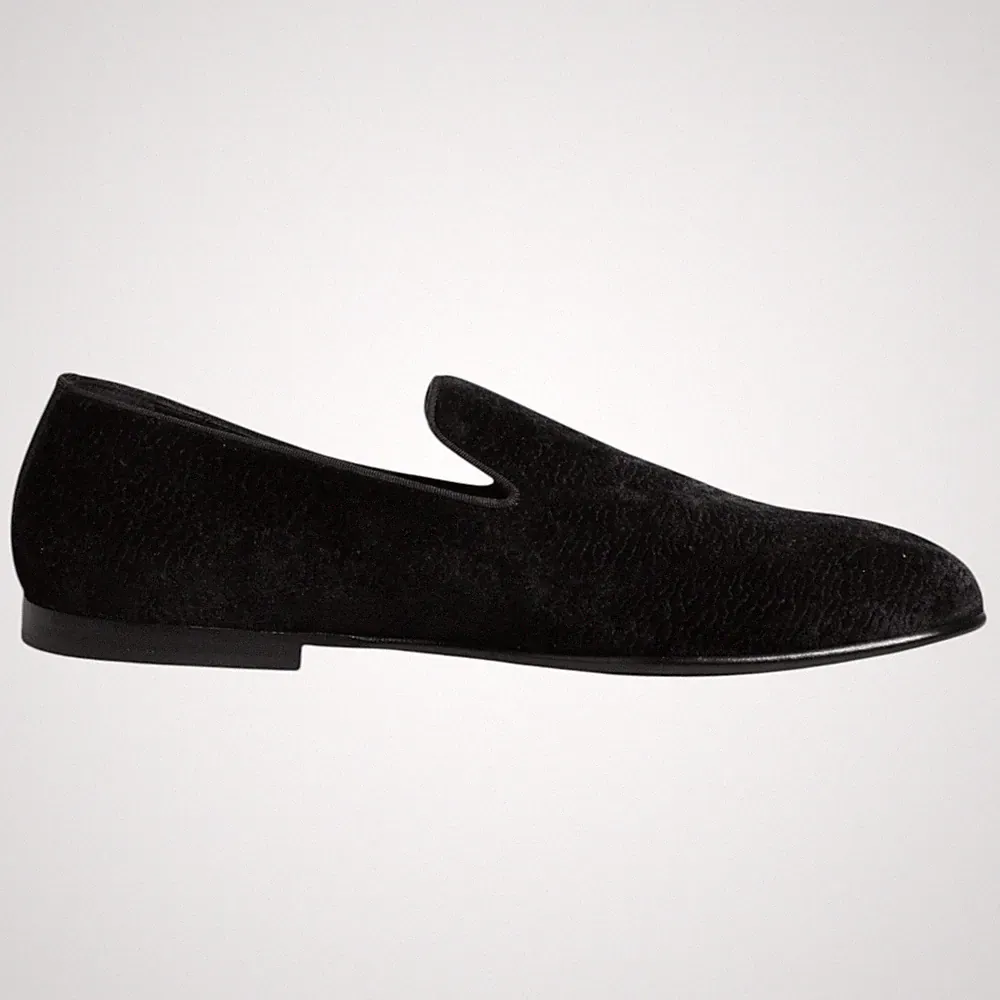 DOLCE & GABBANA Schuhe schwarz Jacquard Halbschuhe formell elegant...