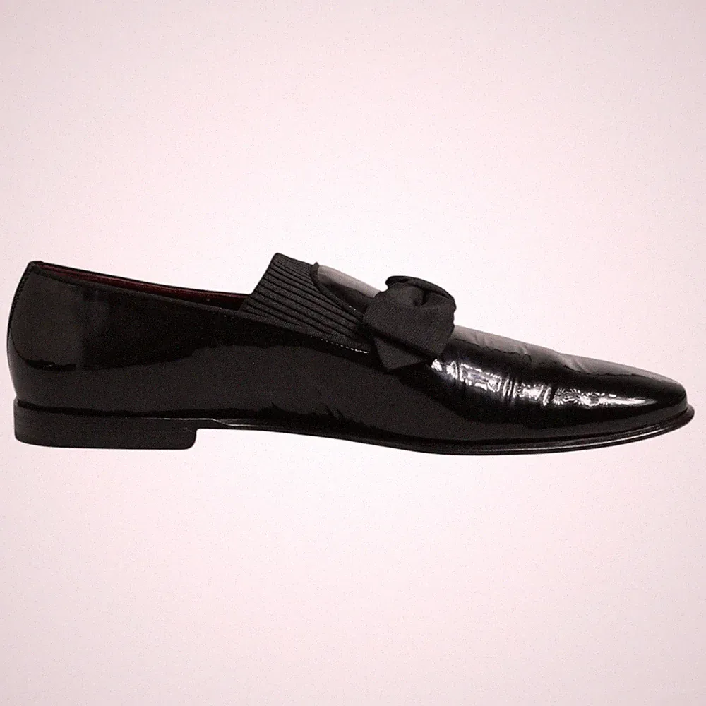 DOLCE & GABBANA Schuhe schwarz Leder Halbschuhe Herren formell elegant U44/US...