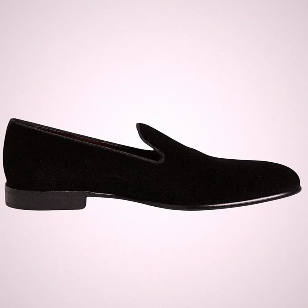 DOLCE & GABBANA Schuhe Schwarz Samt Slipper Halbschuhe Formell EU45/US12 1050usd