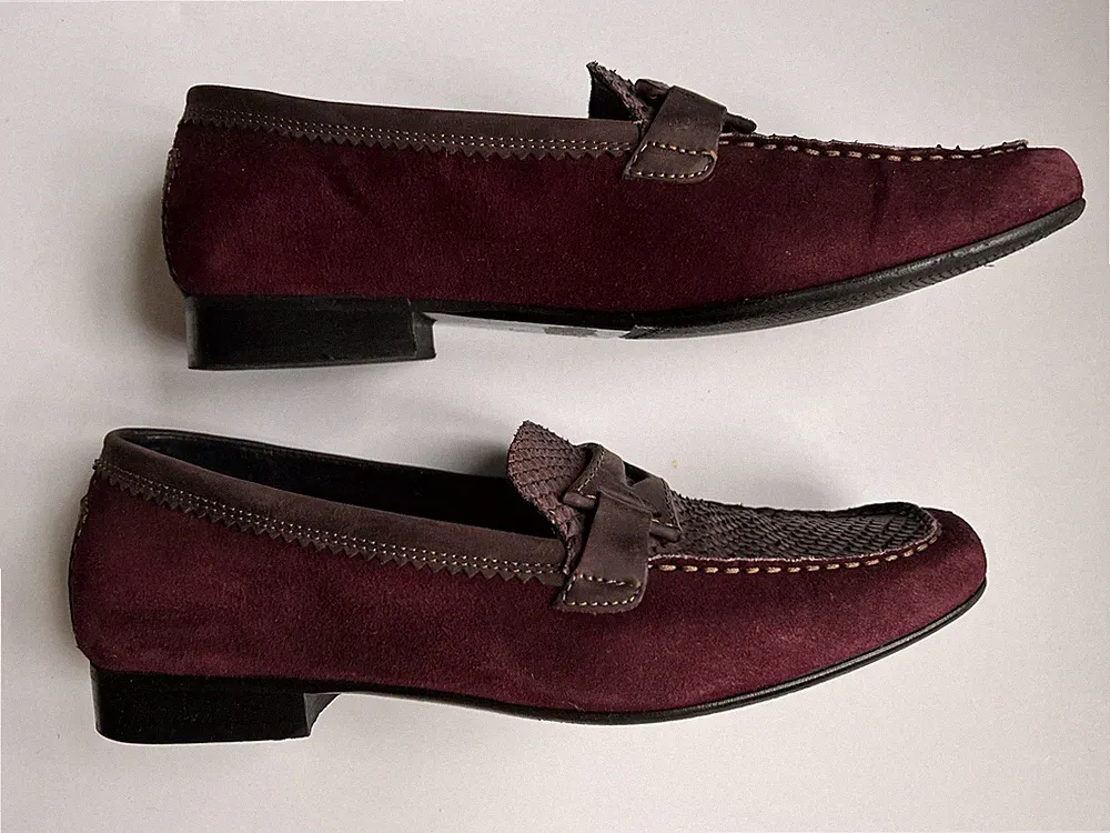 Donna Carolina Gr. 39 Slipper Loafer Mokassins Schuhe Halbschuhe Bordeaux Braun