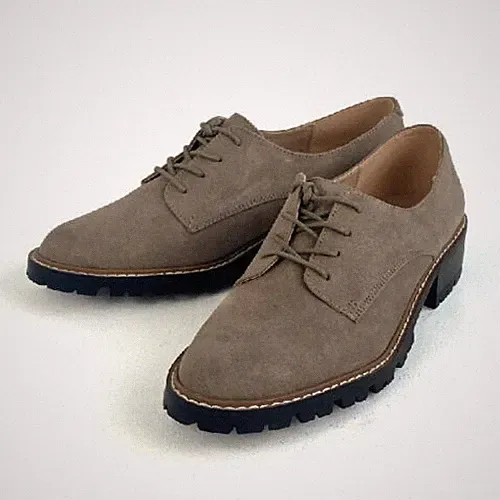 Dorothy Perkins Faux Suede Lizzo Loafer Brogue Taupe Neu UK 5 Y2K 00s Vintage