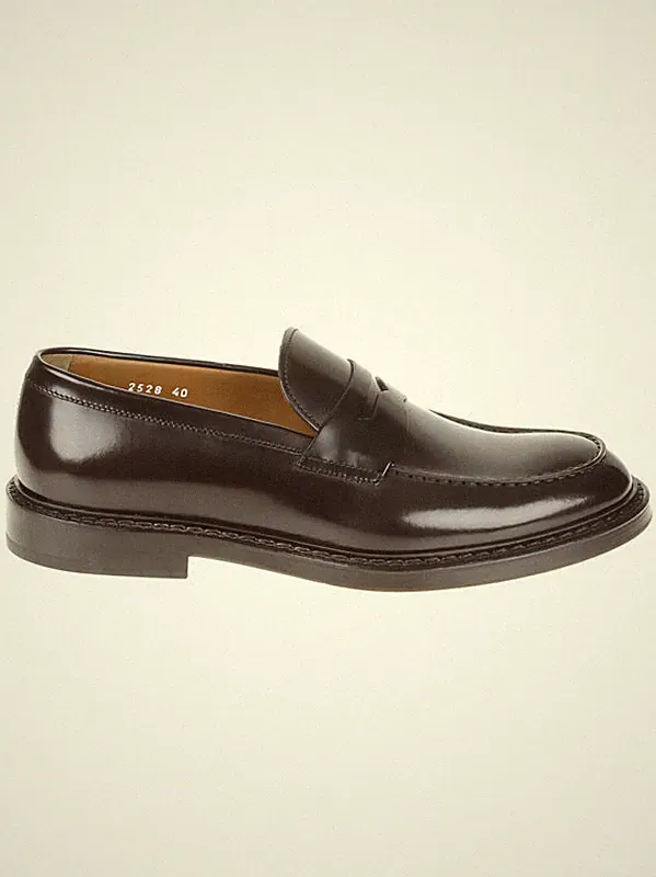 Doucal's Herren Penny Halbschuh Leder Maulbeerkopf, Lederboden Art. 2528
