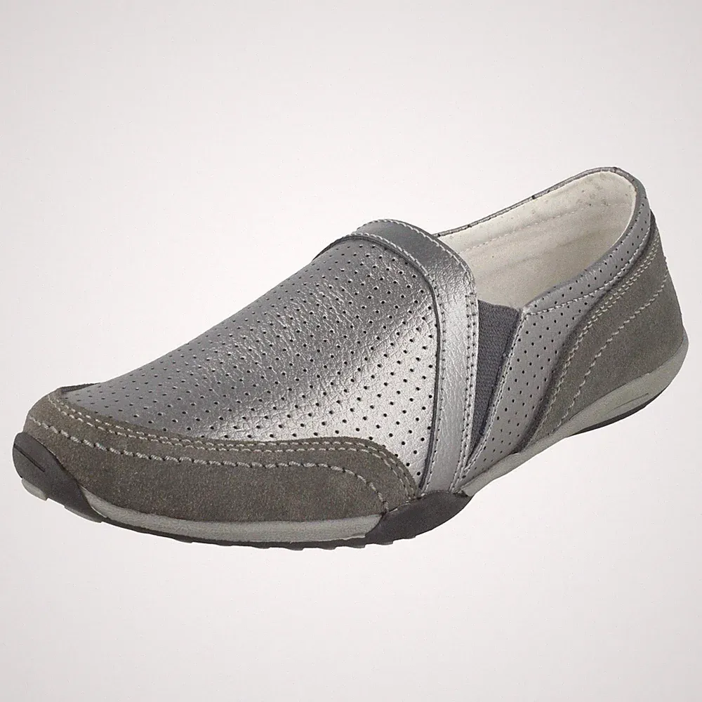 Down To Earth Damen Leder Slipper Loafer Flach Slip On Schuhe F8R0423