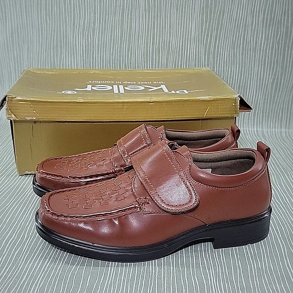Dr. Keller Herren Windermere Schuhe Freizeit Slipper braun UK Größe 6 Klettverschluss