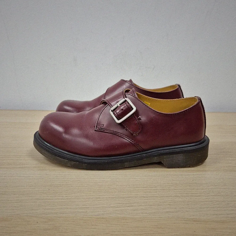 Dr Martens 1461 Joey Monk Strap Loafer Red Cherry Stahlkappe Stiefel Schuhe Uk 4