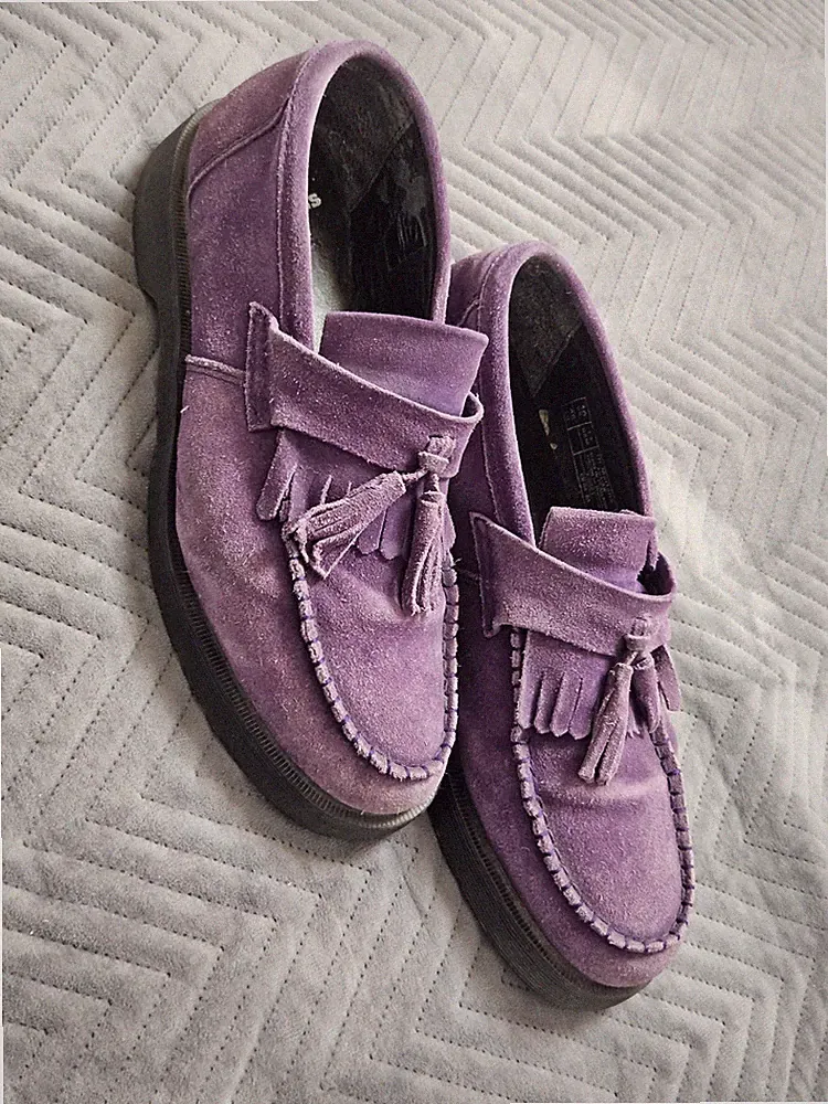 Dr. Martens 1461 Purple Suede Loafers Rare Model EU 45