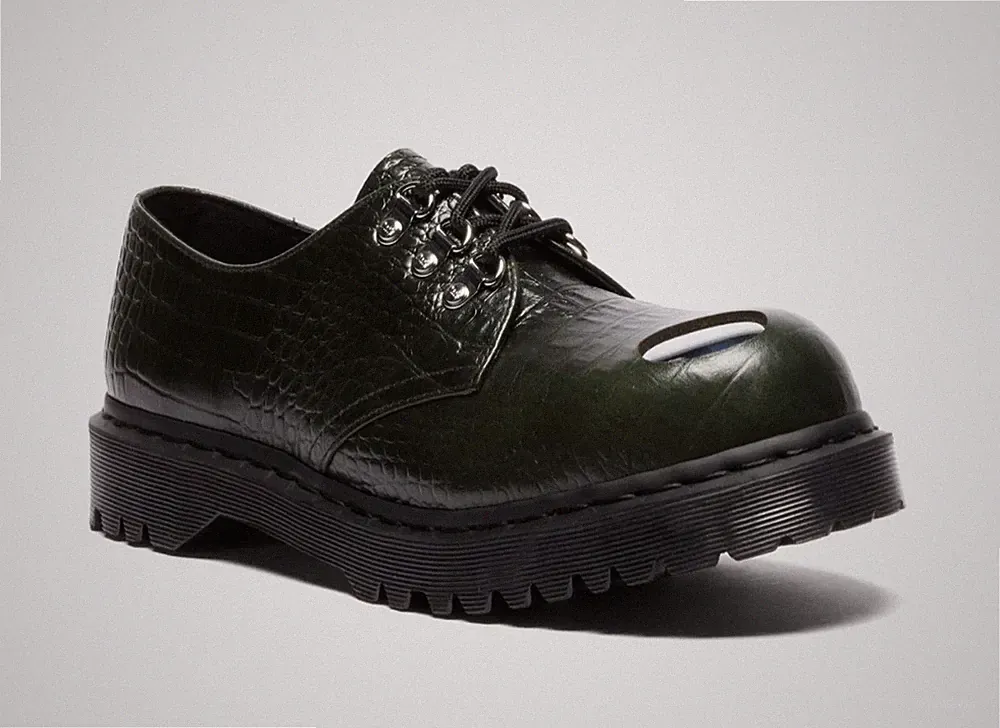 Dr. Martens 1461 STAHLKAPPE 3 LOCH SCHUHE FOREST GREEN 41725300 Japan NEU
