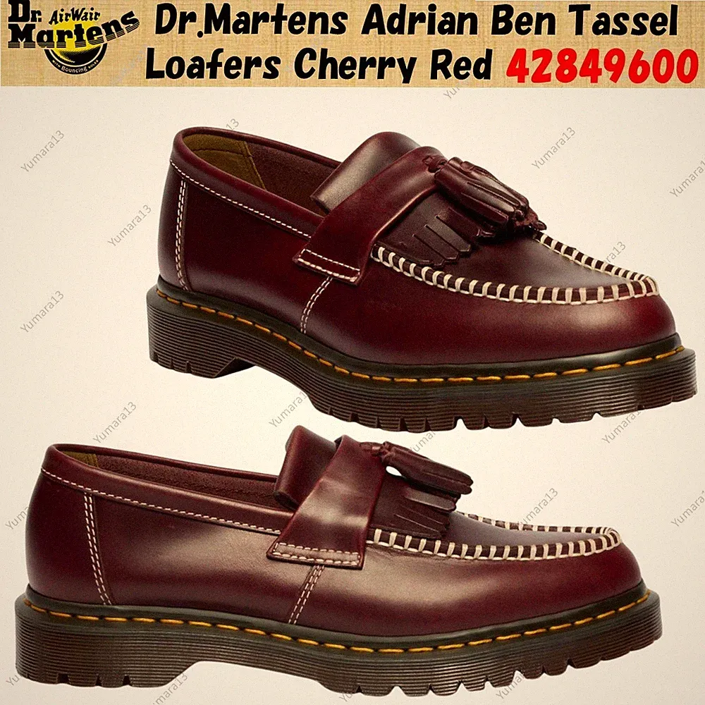 Dr. Martens Adrian Ben Tassel Loafers Cherry Red 42849600