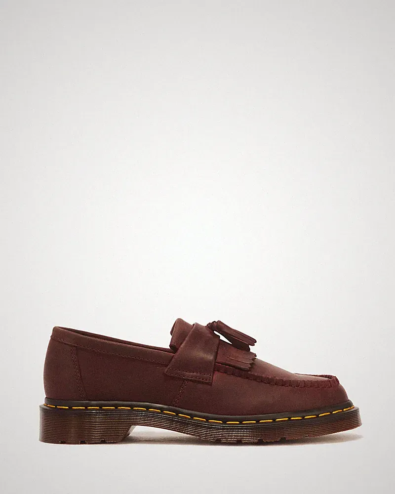 Dr. Martens Adrian Crazy Horse Leder Tassel Halbschuhe CHERRY RED