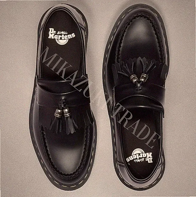 Dr. Martens ADRIAN Grey Stitched Hardware Tassel Loafers 42918001 Japan Limited