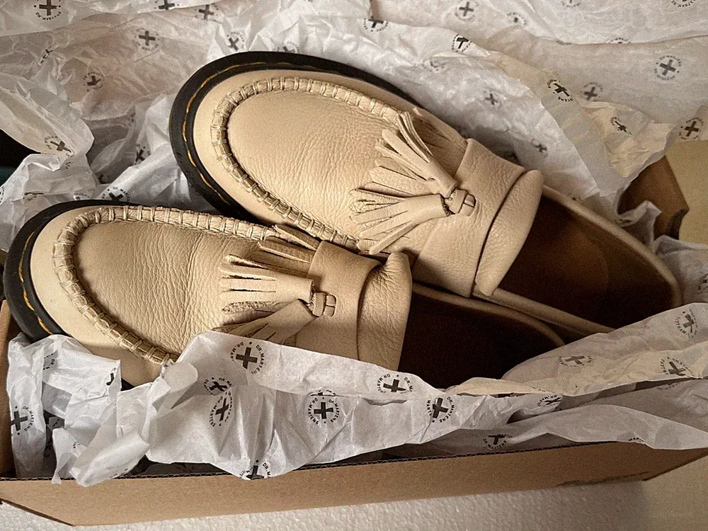 Dr. Martens Adrian - Slipper - Loafer - Beige - Leder EU 38 - Quasten 22760292