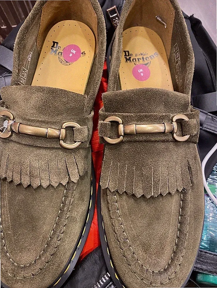 Dr Martens Adrian Snaffle Wildleder Loafer Braun Größe 9 EU43 US10 UVP 219£