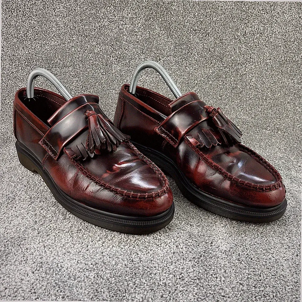 Dr Martens Adrian Tassel Loafer Cherry Red Arcadia Leather UK 6 Unisex
