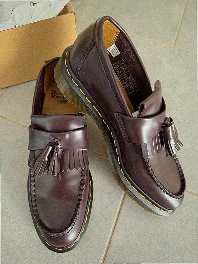 Dr. Martens Adrian YS Slipper Loafer Leder Burgundy Quaste EU 41 UK 7 27945606