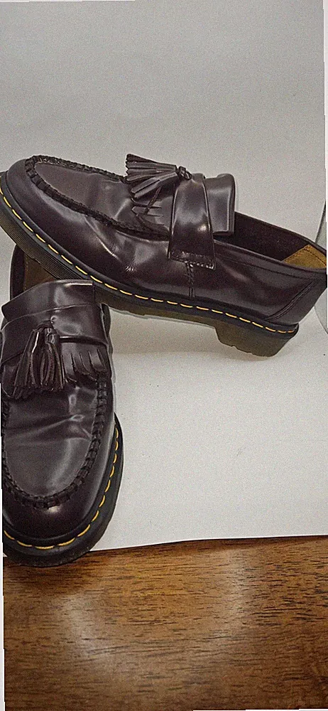 Dr Martens Adrian YS Tassel Loafer Cherry Red Arcadia Leather UK 10 EU 45