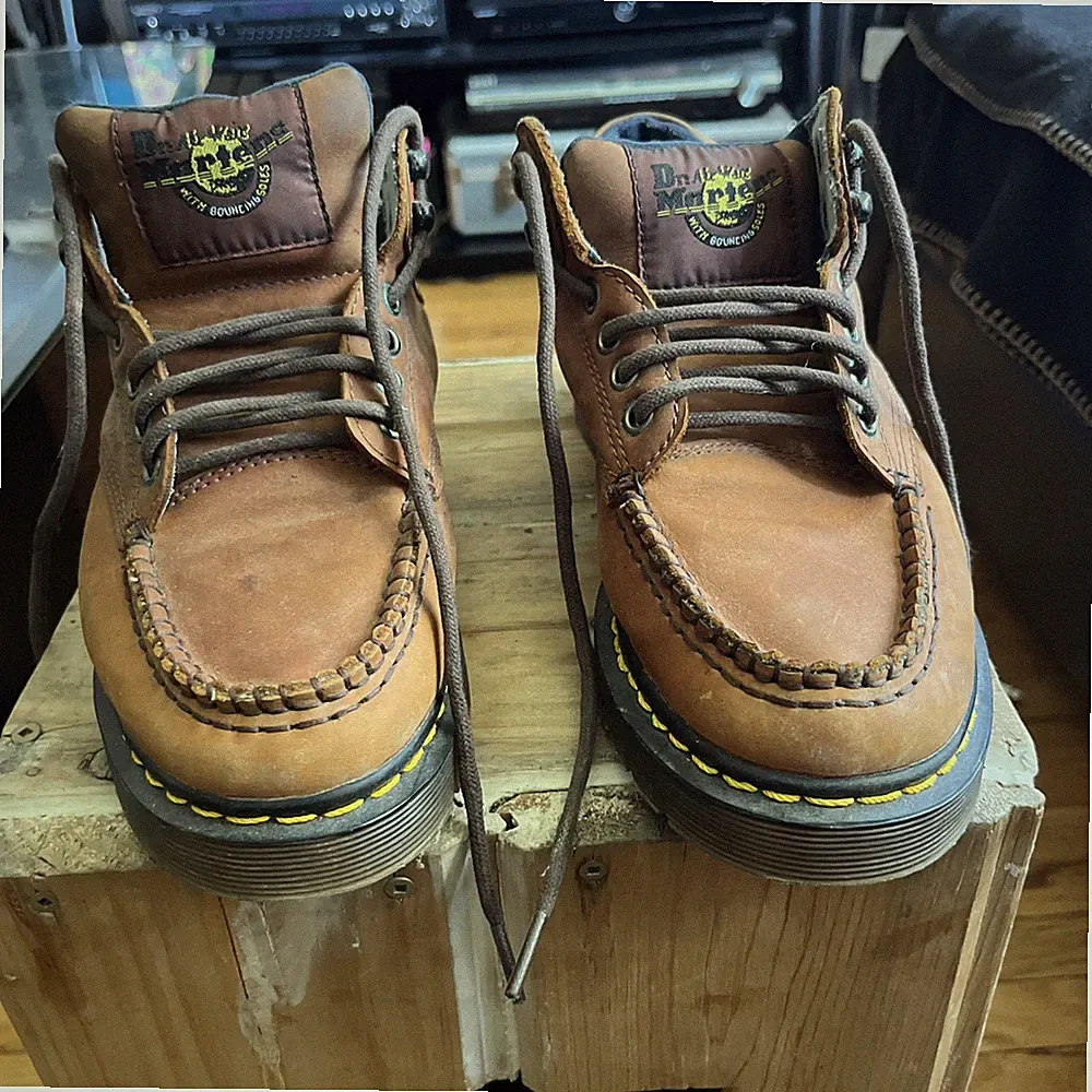 Dr Martens Brown Leather Oxford Shoe Lace Up 4 Hole Mens US 7