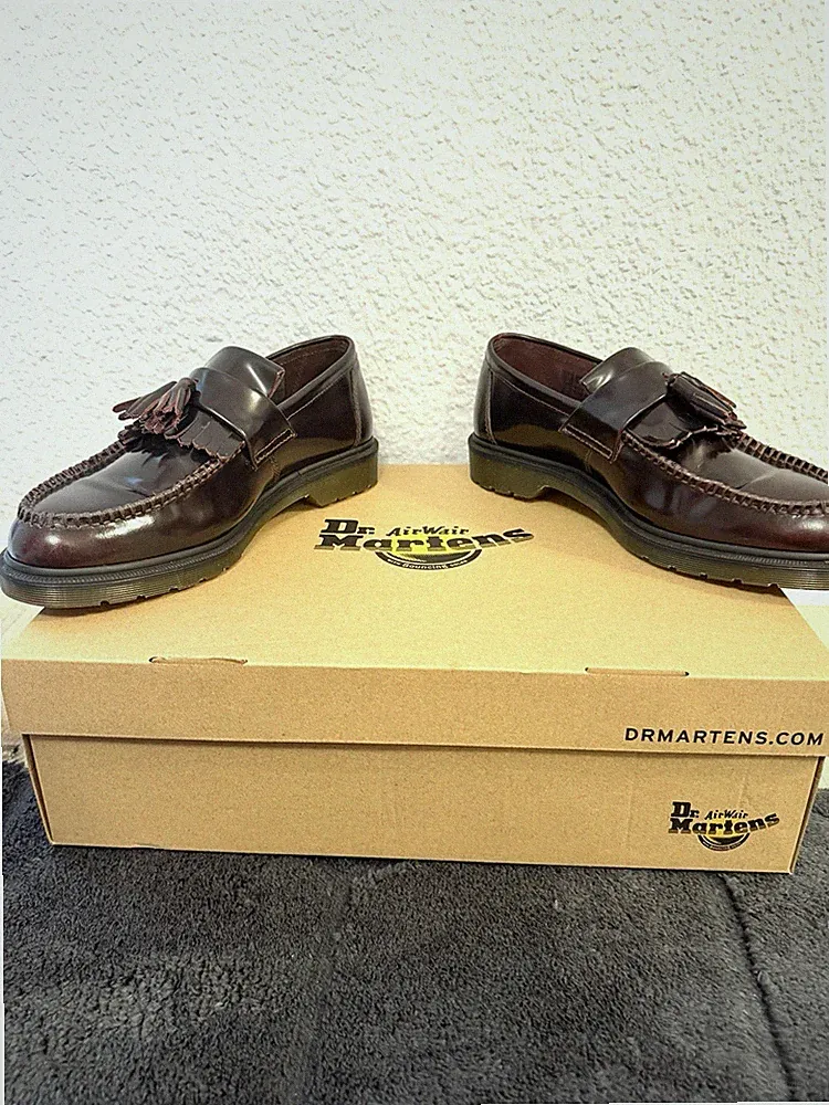 Dr. Martens Herren Loafer Echt Leder – Made In England Braun / Cherry Gr45