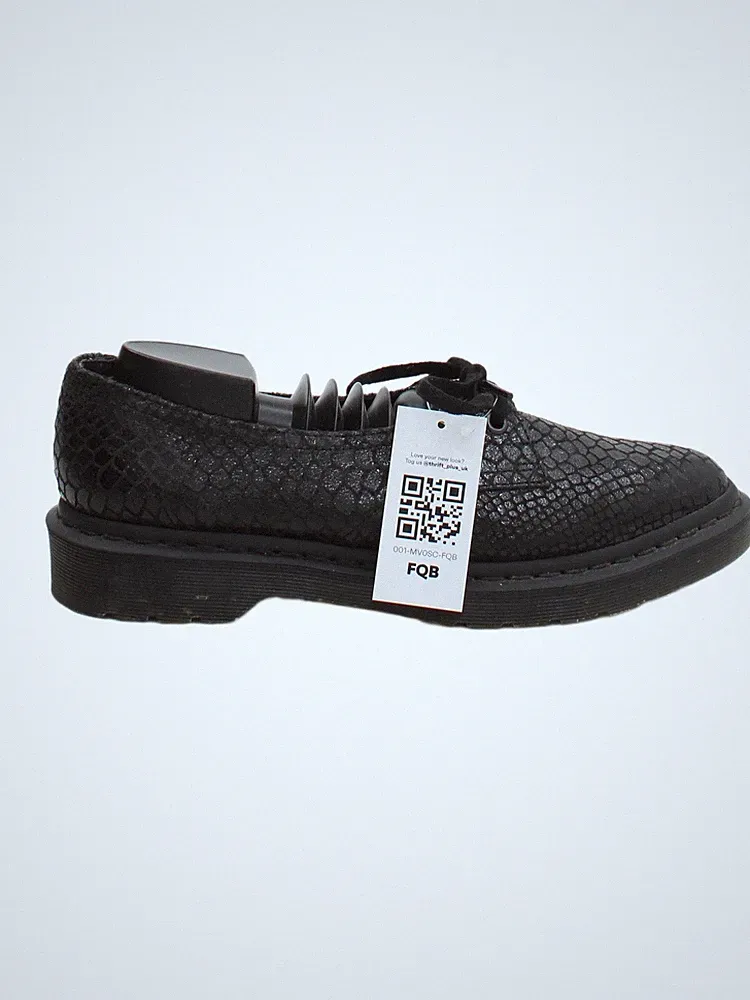 Dr. Martens Herren Schuhe UK 6,5 Schwarz Animal Print 100% Leder Halbschuh