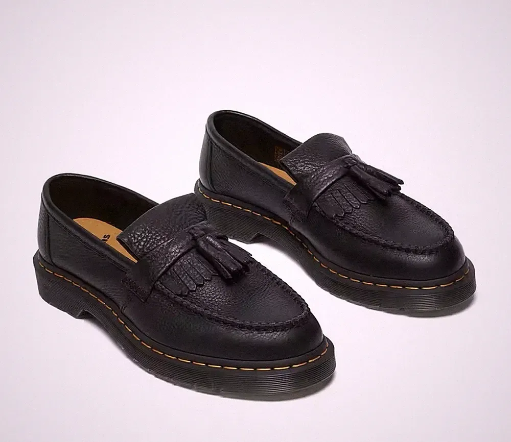 Dr. Martens Herren Slipper Loafer Leder schwarz mit Quaste EU 44 rund