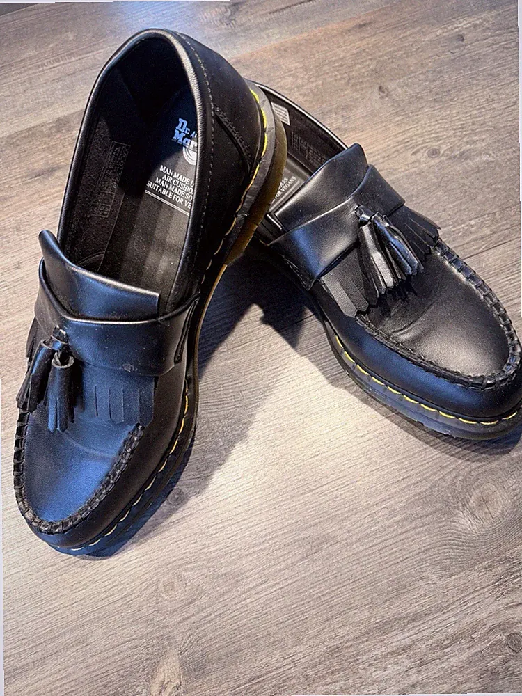 Dr. Martens Herren Slipper Loafer vegan Leder schwarz Gr. 46