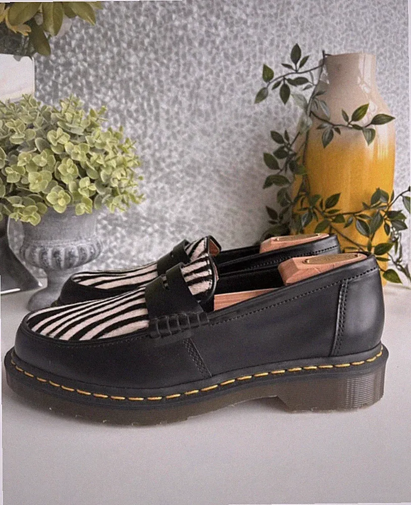 Dr Martens Made In Engalnd x Stussy Penton Ponyhaar Halbschuhe UK Größe 8 *selten*