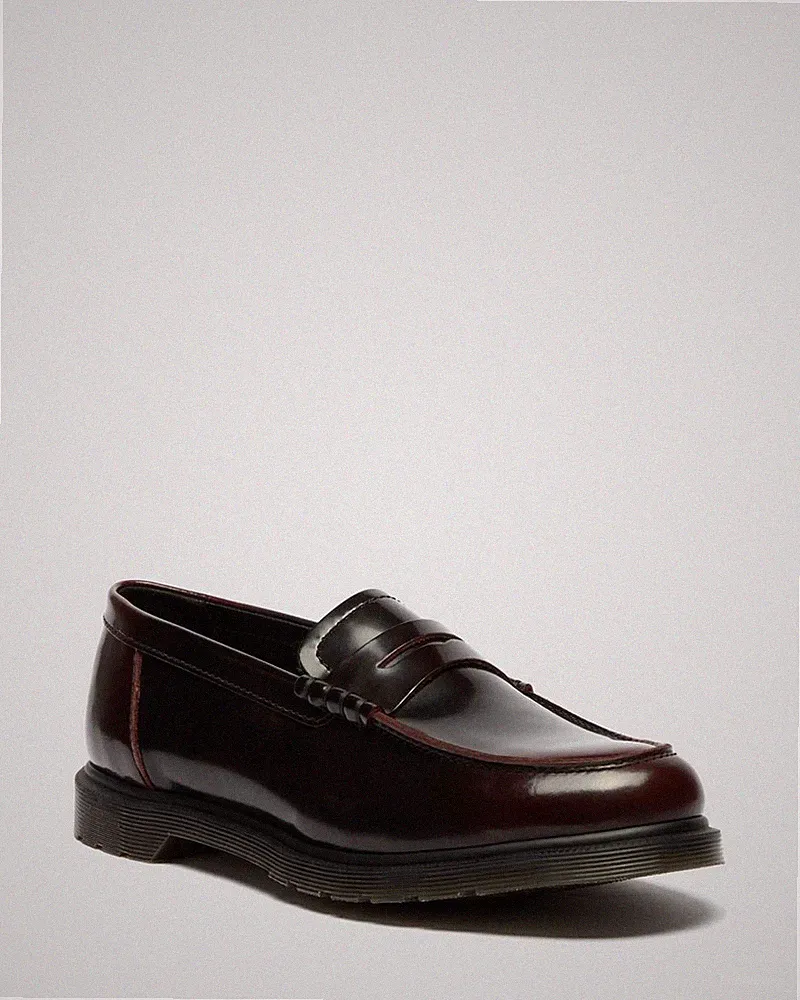 Dr Martens Mayfare Rub Off Leder Halbschuhe Halbschuhe Kirschrot