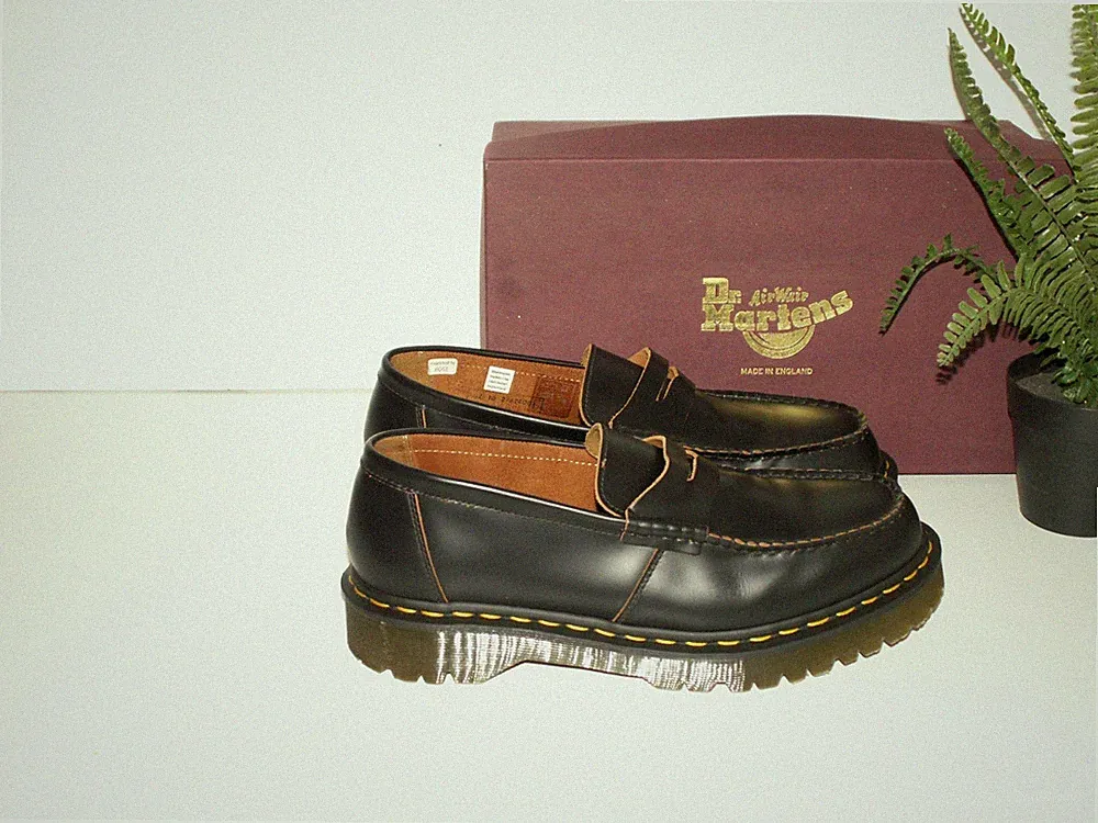 Dr. Martens PENTON BEX Black Quilon Leather Loafer MIE UK 10 EU 45 US 11 D1786