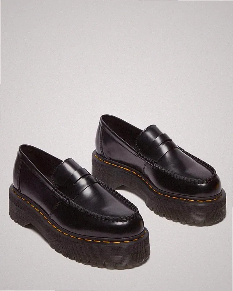 Dr. Martens Unisex Loafer Slipper Leder schwarz Profilsohle Slip-On EU 39