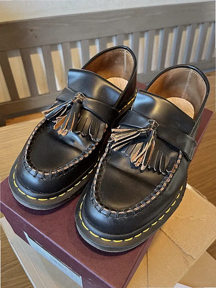 Dr. Martens Vintage Made in England Adrian Tassel Loafer black,Quilon EU 41 US 8