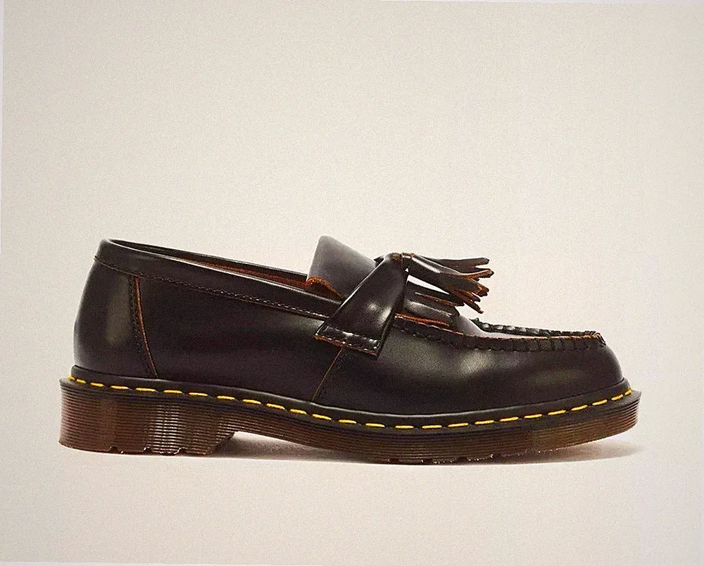 Dr. Martens Vintage Made in England Adrian Tassel Loafer black,Quilon EU 42 US 8