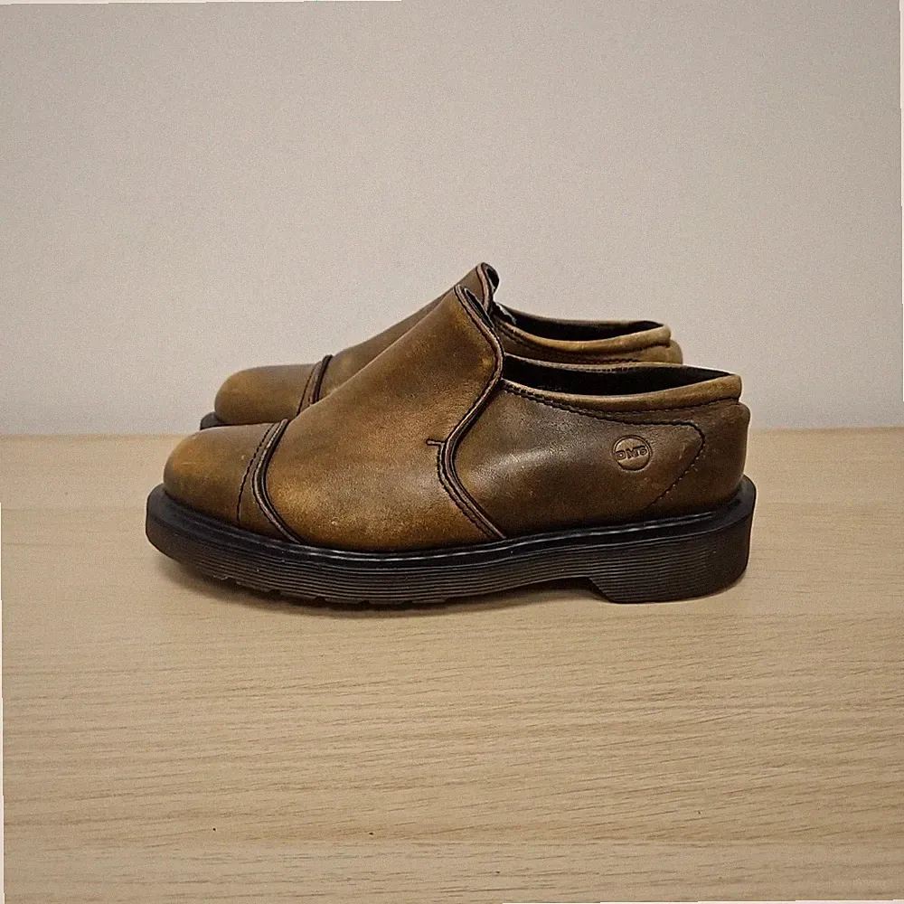 Dr. Martens Vintage Y2K 9887 braune Leder Slipper Halbschuhe Schuhe Größe UK 4 Damen